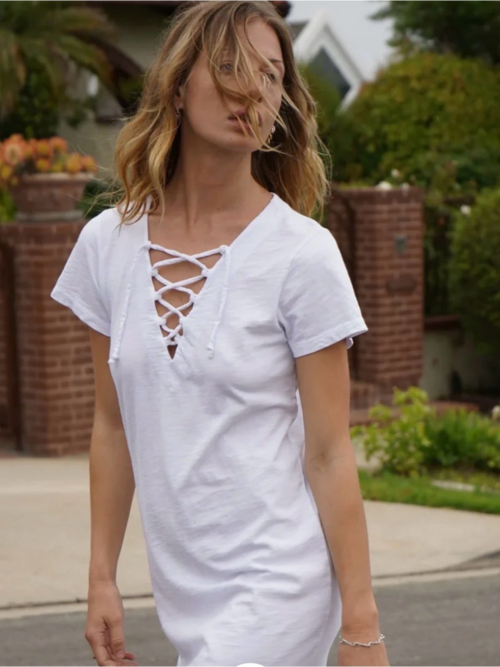 NWT LNA White Lace-Up Midi Swim Cover Up
